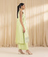 Unstitched Women's Green Cotton Net 3 Piece Suit
